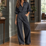 Soraya-Jade Wide Leg Jumpsuit - Dark Gray