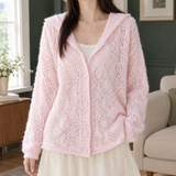 Salome-Hope Openwork Cardigan - Pink