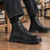 Massimo Leather Boots - Black