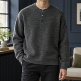 Louis-Wren Henley Sweater - Carbon Gray
