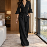 Adelia-Rae Wide Leg Jumpsuit - Black