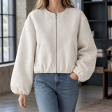 Alma-Elise Balloon Sleeve Jacket - Off White