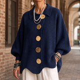 Yara-Lane Collared Sweater - Navy Blue