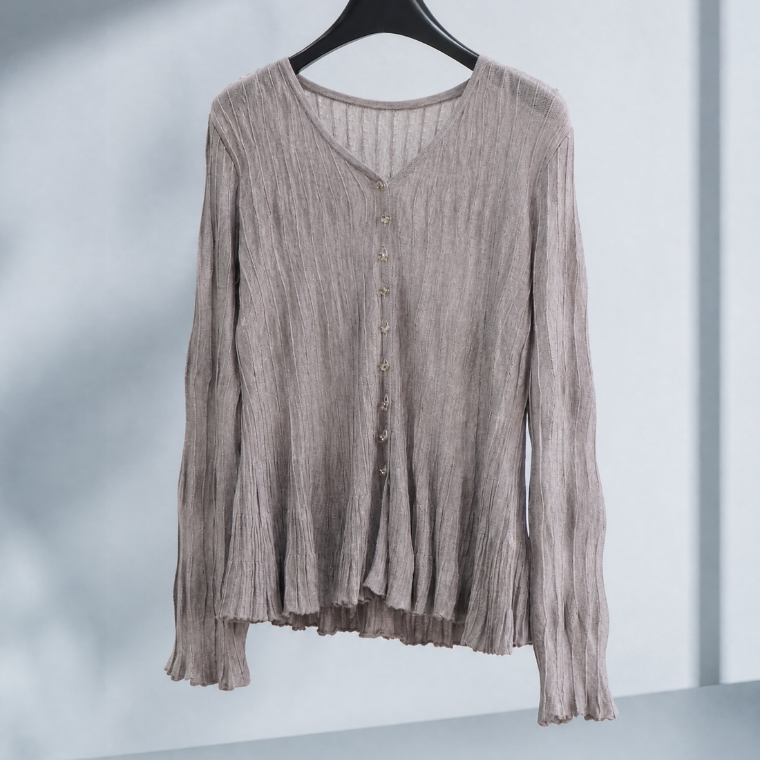 Ilaria-Lane V-Neck Cardigan - Powder