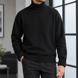 Zane-Miles Ribbed Turtleneck Sweater - Black
