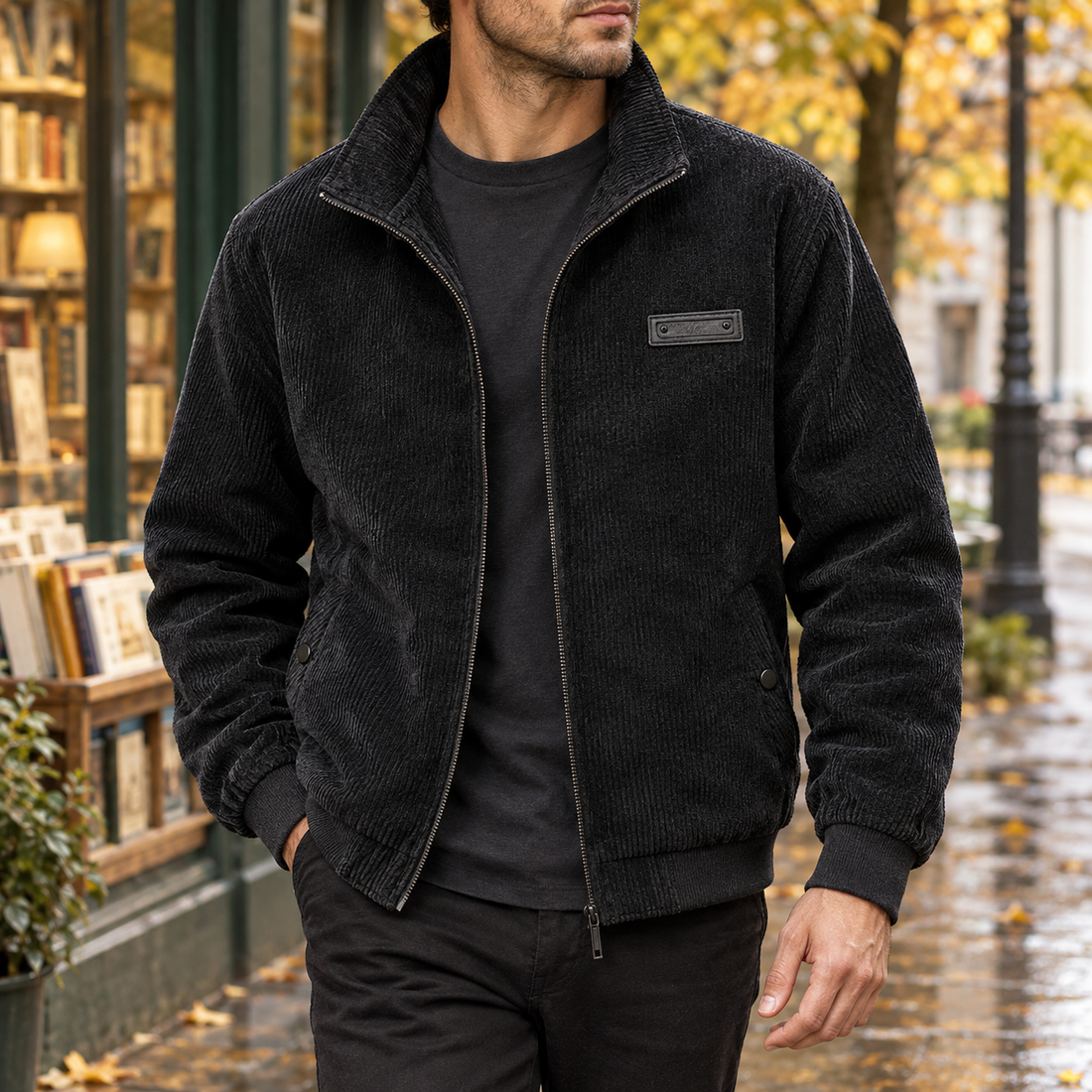 Evan-Wade Corduroy Jacket - Black