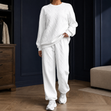 Rosalie-Skye Cable Jacquard Set - White Without Label