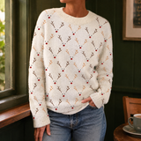 Arabella-Hope Crew Neck Sweater - White