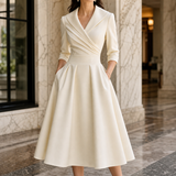 Mercedes-Eve Wrap Midi Dress - White