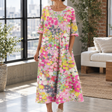 Blair-Pearl Gathered A-Line Dress - Glittery