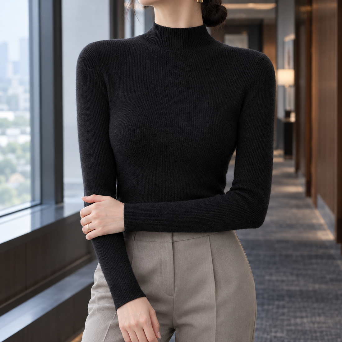 Fernanda-June Wool Sweater - Black