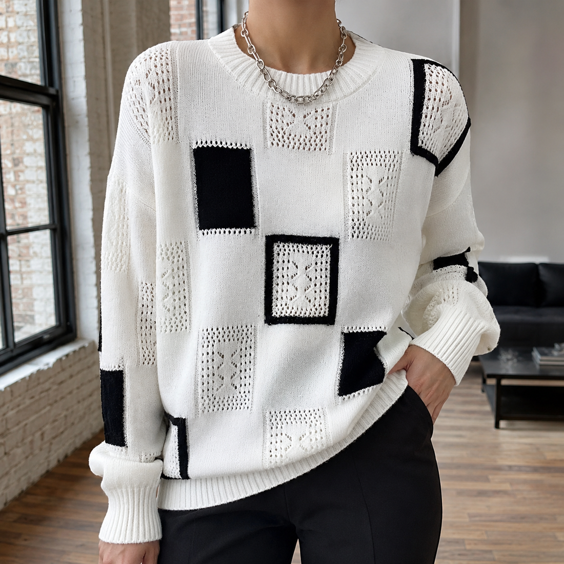 Francesca-Kate Textured Sweater - White