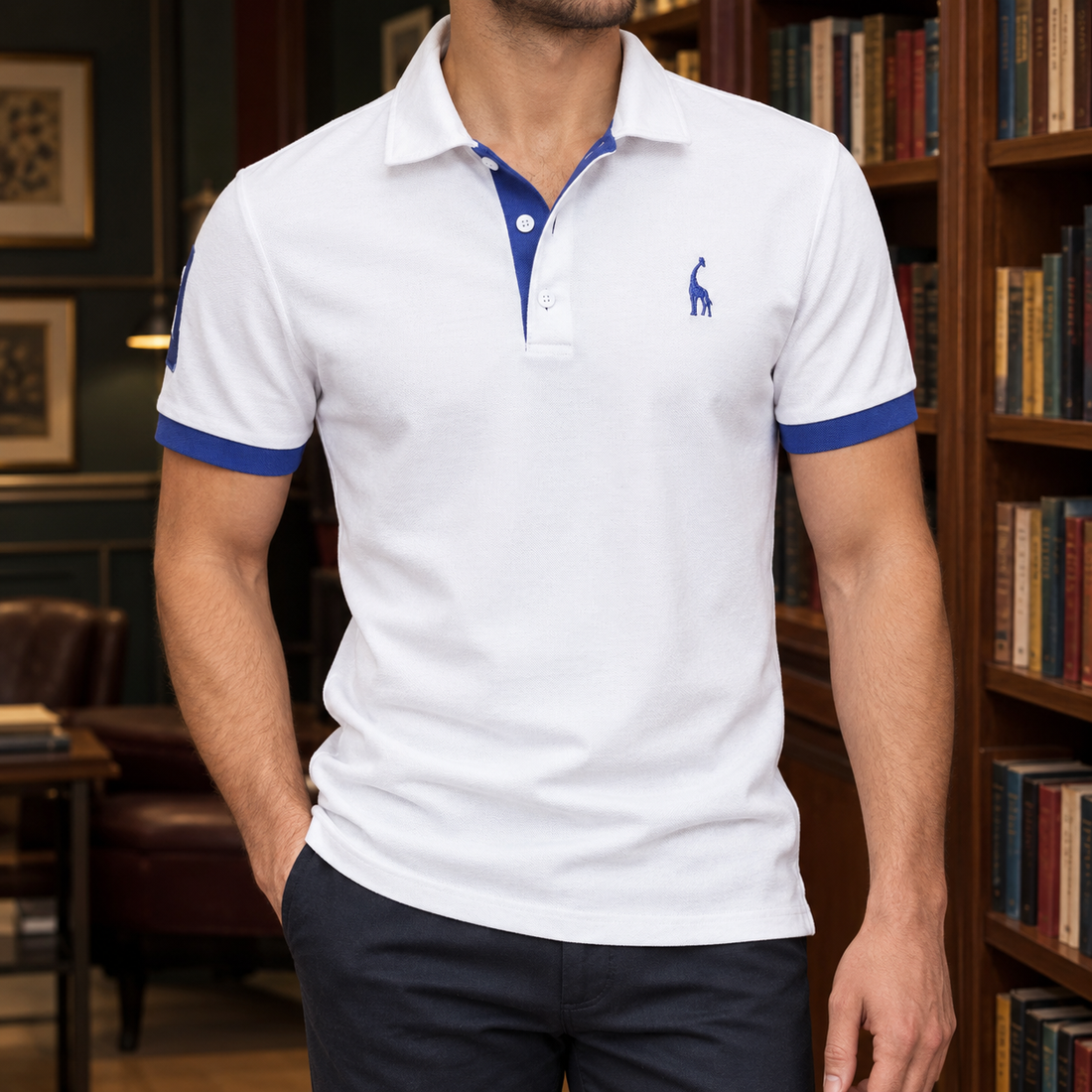 Alec-Flynn Contrast Polo - White