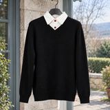 Ramsey-West Contrast Collar Sweater - Black