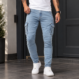 Maximilian Slim Cargo Pants - Light Blue