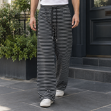 Connor-Lane Wide Leg Pants - Black and White Stripes