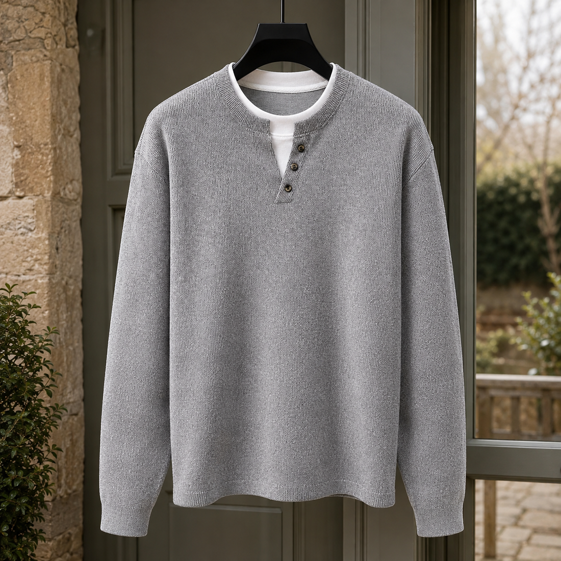 Christian-Ellis Layered Sweater - Light Gray
