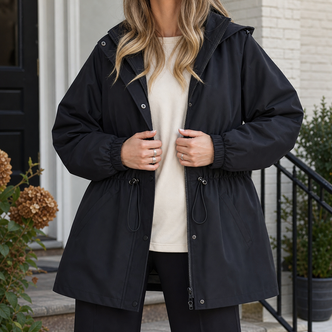 Ludovica Drawstring Jacket - Black