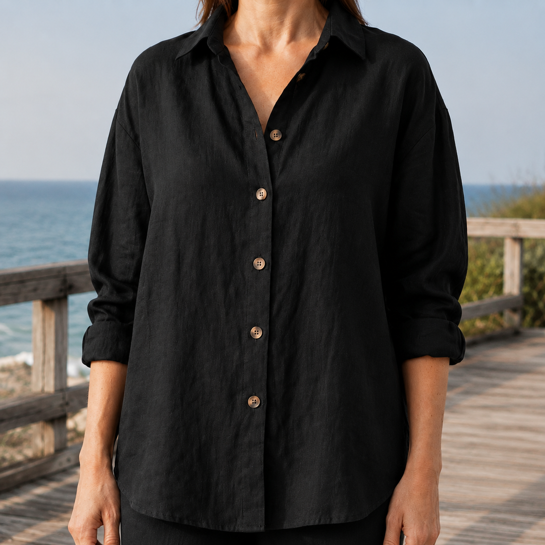 Brigitte-Marie Relaxed Shirt - Black