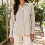 Katia Fluid Shirt - Silver- Beige