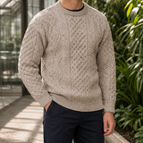 Beckett Aran Sweater - Oatmeal Fleck