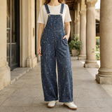 Valeria-Lane Floral Overalls - Blue