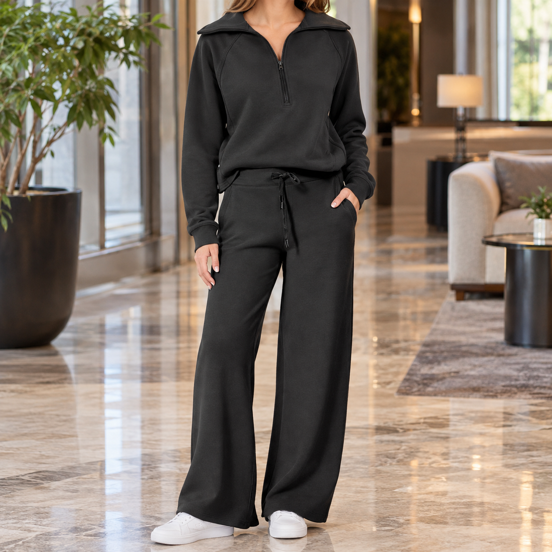 Veronique-Jane Relaxed Set - Black