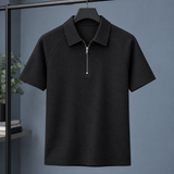 Boniface-Scott Zip Polo - Black