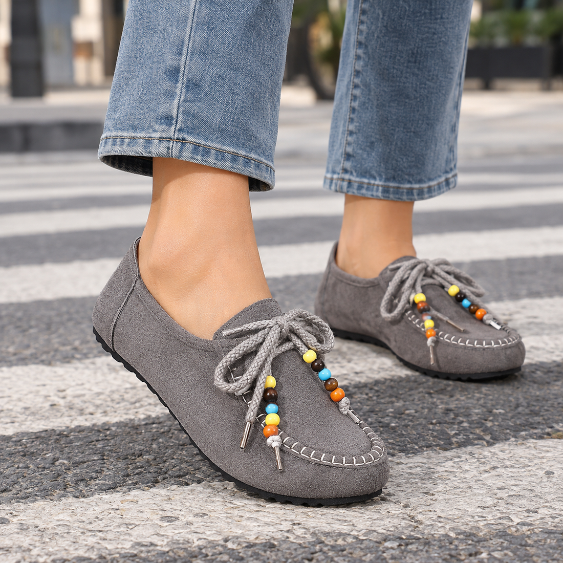 Molfetta-Capri Suede Moccasins - Gray