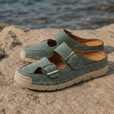 Angelini Double Buckle Mules - Green
