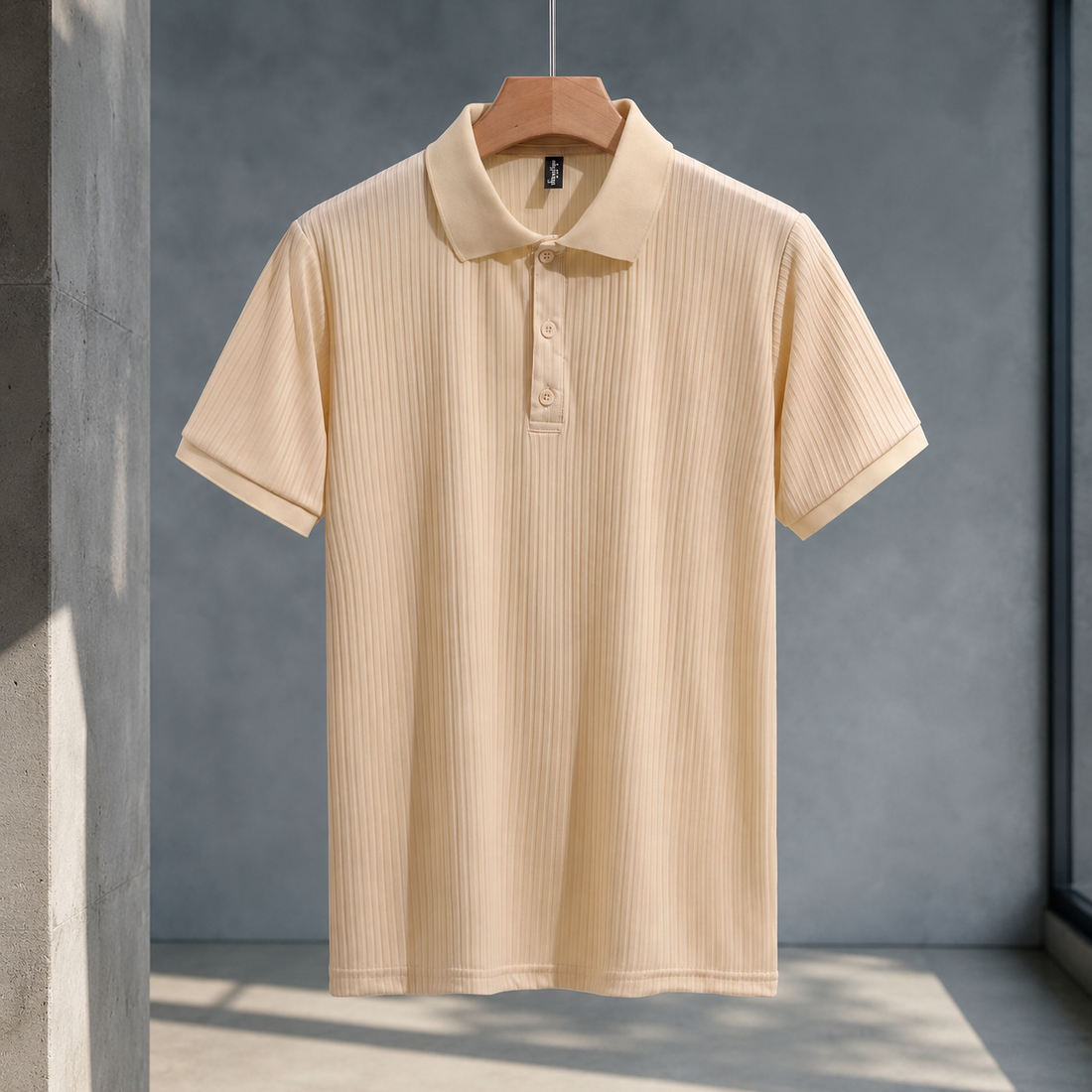 Florian Ribbed Polo - Beige