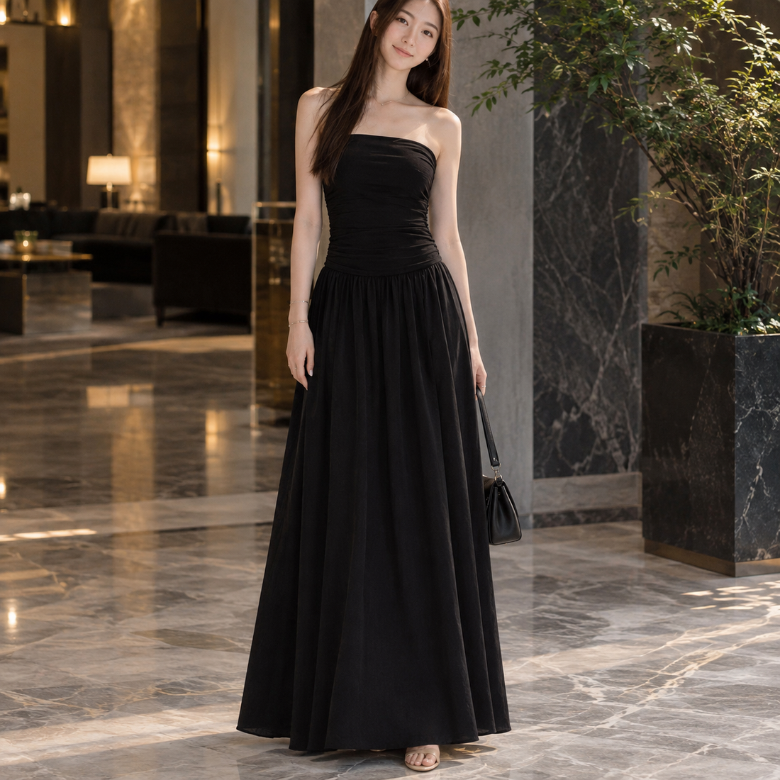 Kiera Convertible Maxi Dress - Black