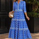 Serena Tiered Maxi Dress - Blue