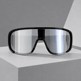 Valerian Shield Sunglasses - Black Frame Mercury Tablet