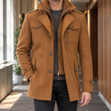 Benjamin Double Collar Coat - Camel