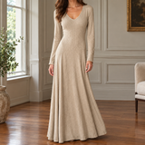 Aline-Rose Ribbed Maxi Dress - Champagne Beige