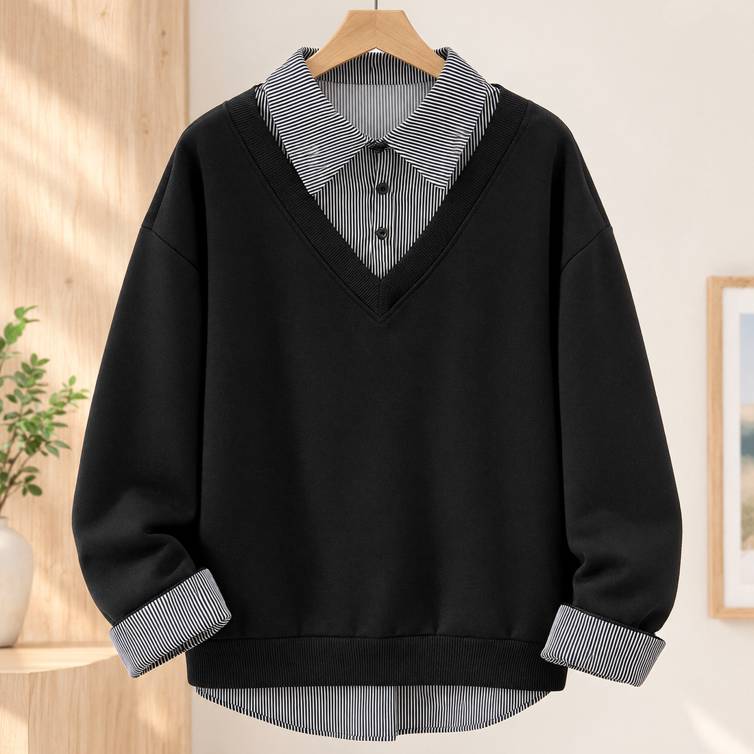 Alex-Dean Layered Top - Black