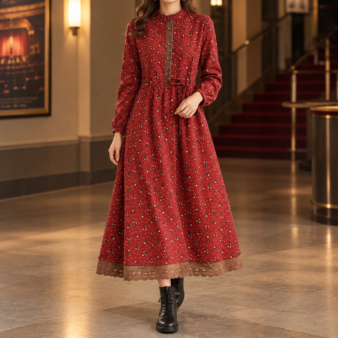 Maylis-Rae A Line Dress - Red