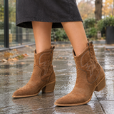 Mazzini-Parma Suede Western Boots - Tan