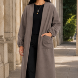 Portia-Sage Waterfall Coat - Mocha