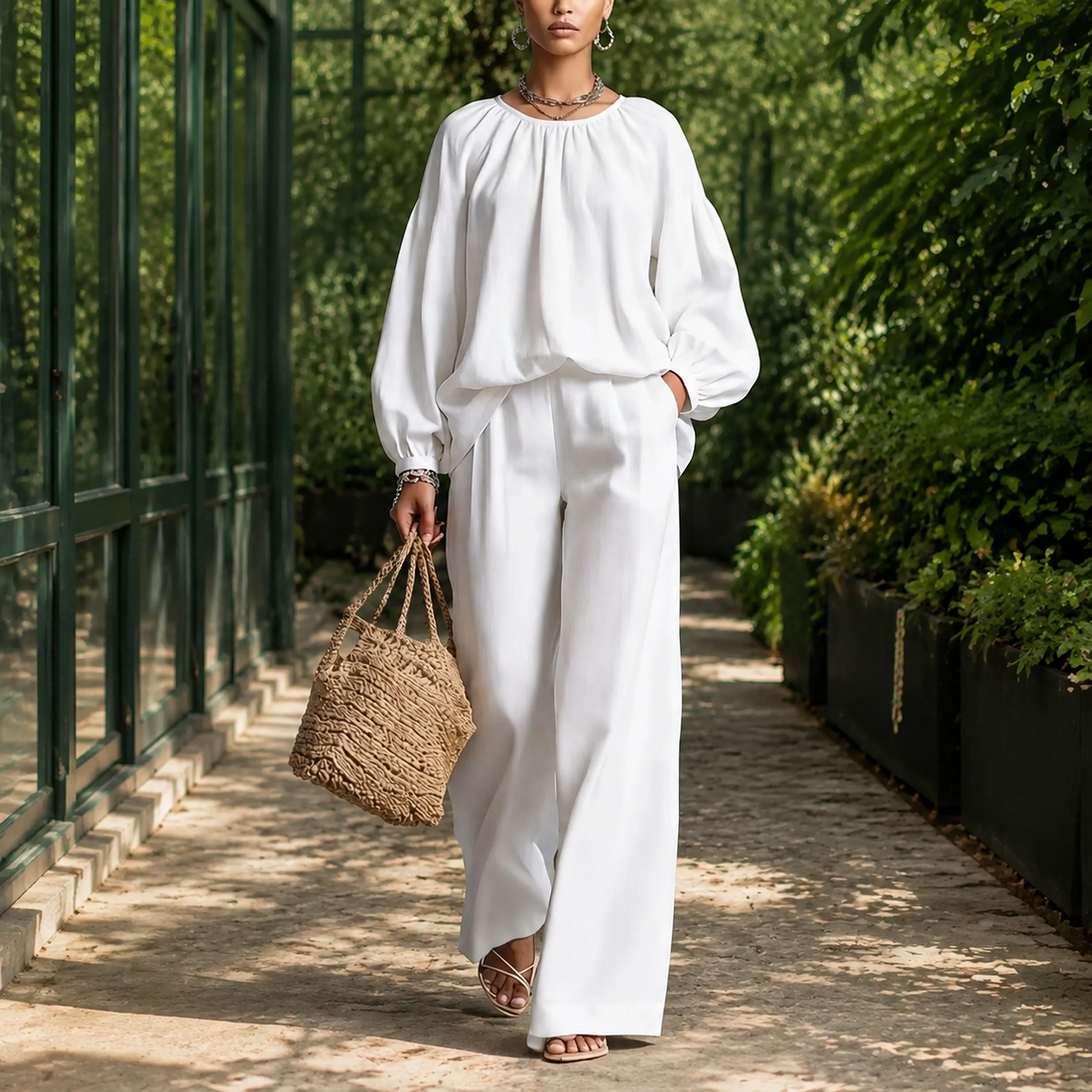 Perla-Elise Breezy Set - White