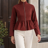 Darcy-Belle Peplum Jacket - Red