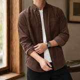 Thibault Textured Overshirt - Brown