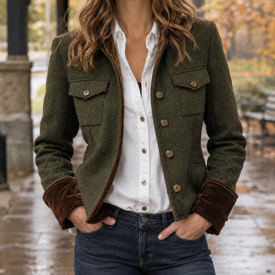 Becca-June Tailored Blazer - Army Green