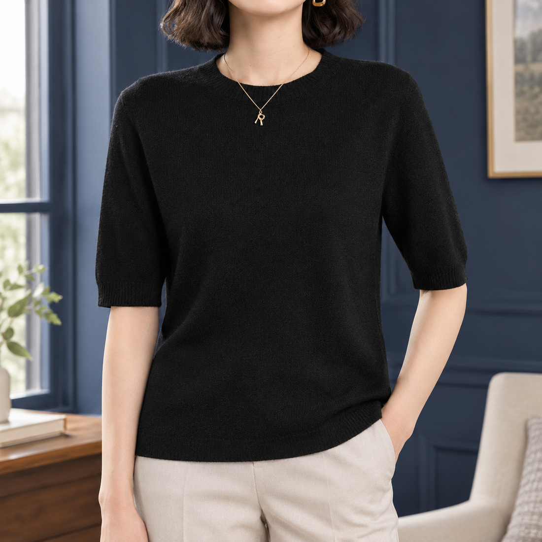 Aubrey-Jane Crew Neck Sweater - Black
