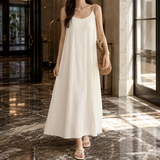 Armelle Pleated Maxi Dress - White