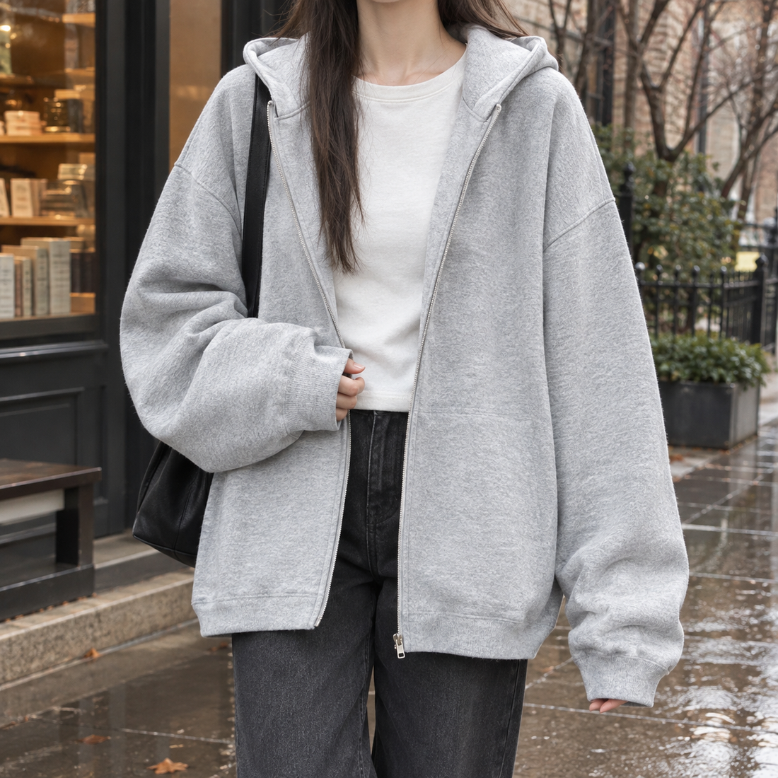 Alice-Hope Oversized Hoodie - Pure Gray