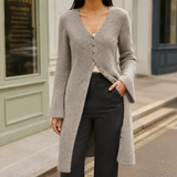 Alba-Faye V Neck Sweater - Gray