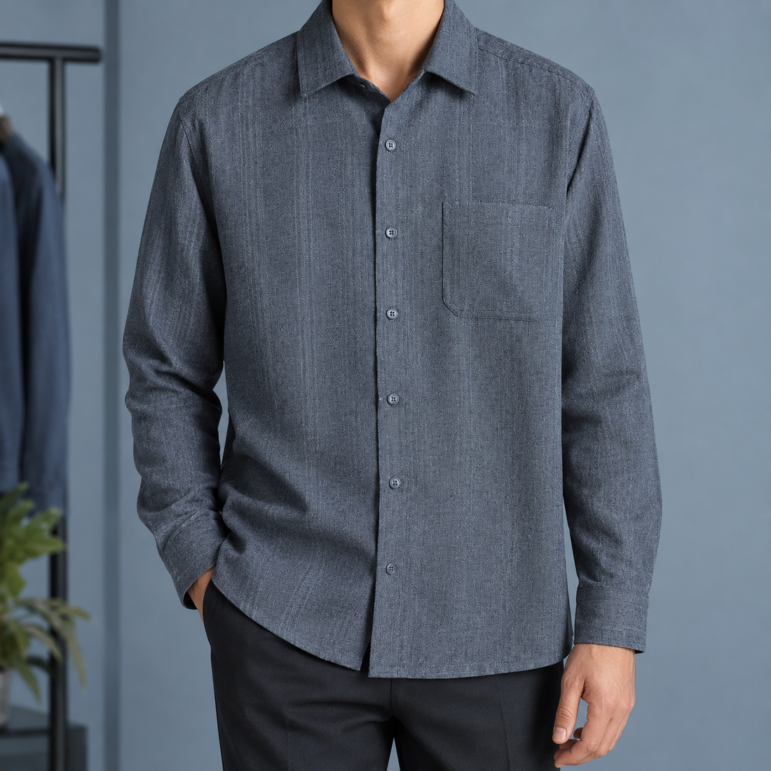 Leander-Ellis Relaxed Shirt - Dark Gray