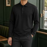 Reinhold Long Sleeve Polo - Option A - Black